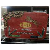 S&D Leopard Handcrafted Knives w/ Tin Case