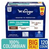 120 KROGER PODS 100 % Colombian Coffee  MSRP