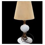 Hobnail Milk Glass Lamp