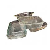 (5) PCS Five Clear Glass Baking Dishes