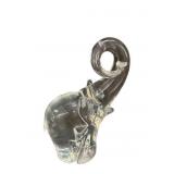 Murano Heavy Clear Crystal Elephant Sculpture