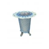 Vintage Imperial Glass Blue Opalescent Footed