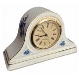 Seth Thomas Blue & White Ceramic Mantle Clock