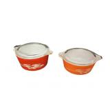 (2) PCS Pyrex Wheat Casserole Bowls