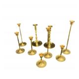 (8) PCS Set Of Graduated Solid Brass Taper Candle