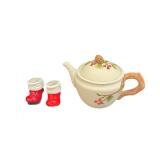 Harry & David Teapot With Two Small Boots