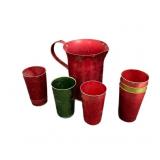 (7) PCS Aluminum Pitcher And Six Cups