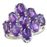 Genuine 3.30 ct Amethyst Waterfall Ring