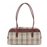 Burberry Nova Check Leather Shoulder Bag