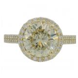 10kt Gold 2.84 ct Yellow Lab Diamond Ring