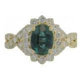 10kt Gold 2.63 ct Lab Alexandrite & Diamond Ring
