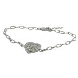 Brilliant 1.07 ct VS  Lab Diamond Heart Bracelet