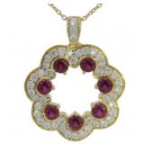 Elegant 3.33 ct Ruby & Diamond Necklace