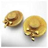 Chanel Straw Hat Icon Series Clip-on Earrings