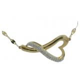 10kt Gold Natural Diamond Infinity Heart Necklace