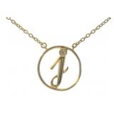 Elegant Diamond Accented "J" Initial Necklace