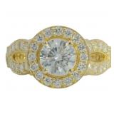 14kt Gold 2.74 ct Round VS Lab Diamond Ring