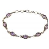 Vintage Style Marquise Amethyst Bracelet