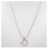 Christian Dior D Logo Silver Necklace