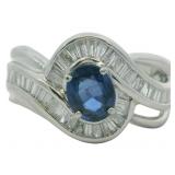 Platinum 1.24 ct Natural Sapphire & Diamond Ring
