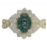 10kt Gold 2.63 ct Lab Alexandrite & Diamond Ring