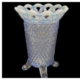 Imperial Glass Footed Blue Dish