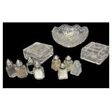 3 Sets Crystal Salt & Pepper, Crystal Boxes