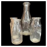 (4) Milk Bottles
