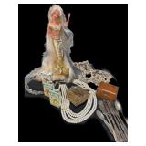Barbie, Camel Lighters, Pearl Necklace., Oak Box