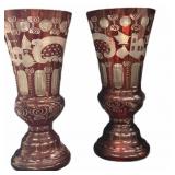 10 ï¿½ Bohemian Cut To Clear  Vases