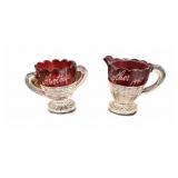 1947 MOTHER  Ruby Flash Mini Cream & Sugar