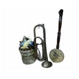 Decorative Bird Cage, Brass Horn  & Bed Warmet