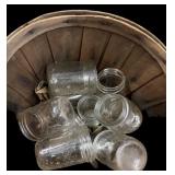 Bushel & (2) 1/2 Bushel Baskets & Pint Jars