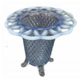 Imperial Glass Footed Blue Opalescent