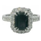 Natural 2.73 ct Sapphire & Diamond Ring