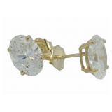 14k Gold 3.02 ct Oval Lab Diamond Stud Earrings
