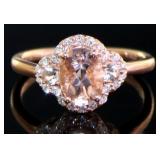 Oval 1.50 ct Moganite & Diamond Ring