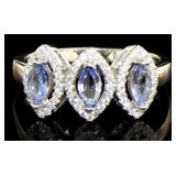 Marquise Cut 2.44 ct Tanzanite Anniversary Ring