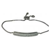 Brilliant 1.00 ct White Sapphire Bar Bolo Bracelet