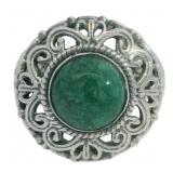 Antique Style Genuine Jade Filigree Ring