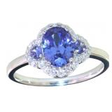 Oval 1.50 ct Tanzanite & Diamond Ring