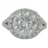 10kt Gold 4.82 ct Round Lab Diamond Halo Ring