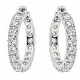 Brilliant 3.00 ct Lab Diamond Hoop Earrings