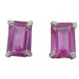 Natural 2.00 ct Pink Topaz Stud Earrings