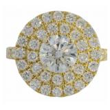 14kt Gold 3.02 ct Round VS Lab Diamond Ring