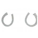 Brilliant 1.76 ct Lab Diamond Horse Shoe Earrings