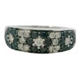 18kt Gold Natural Black & White Diamond Ring
