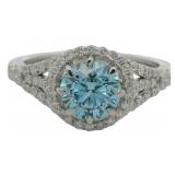 10kt Gold 1.42 ct Fancy Blue Lab Diamond Ring