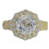 10k Gold 2.78 ct Old European VS Lab Diamond Ring