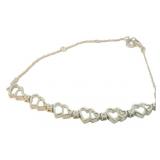 Gorgeous Diamond Accented Hearts Bracelet